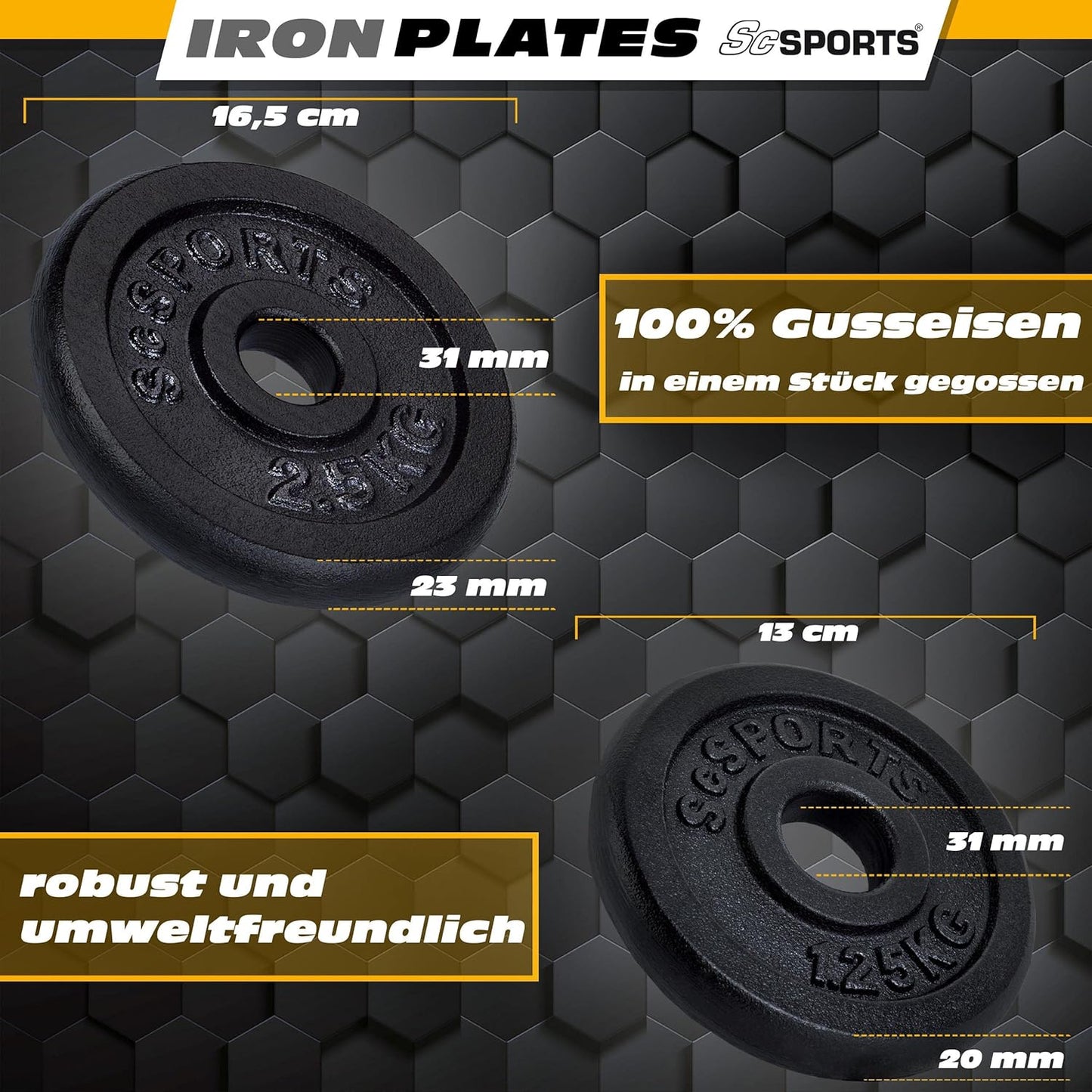 Haltères courts 15 – 20 kg avec mallette