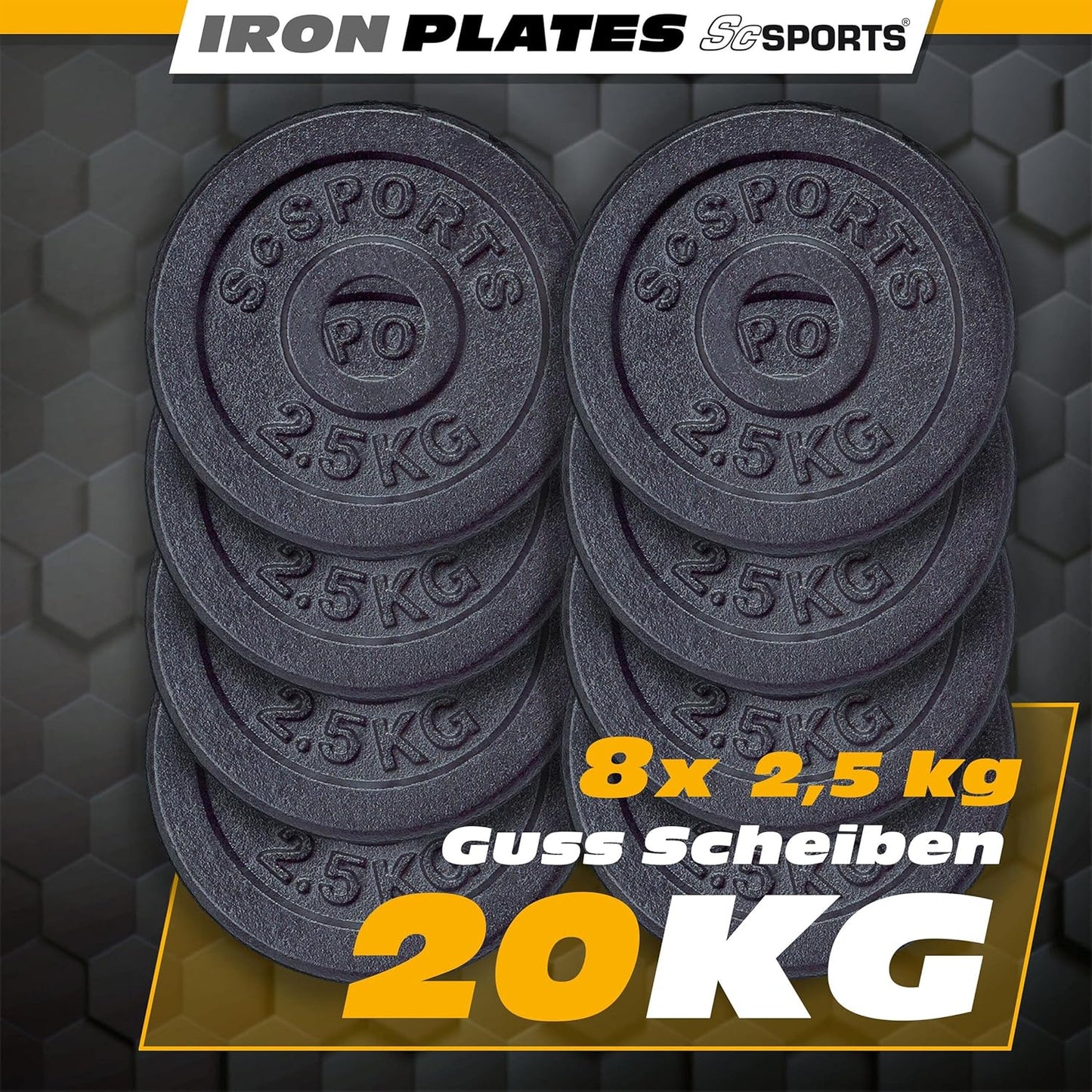 Disques de musculation en fonte 2 – 20 kg