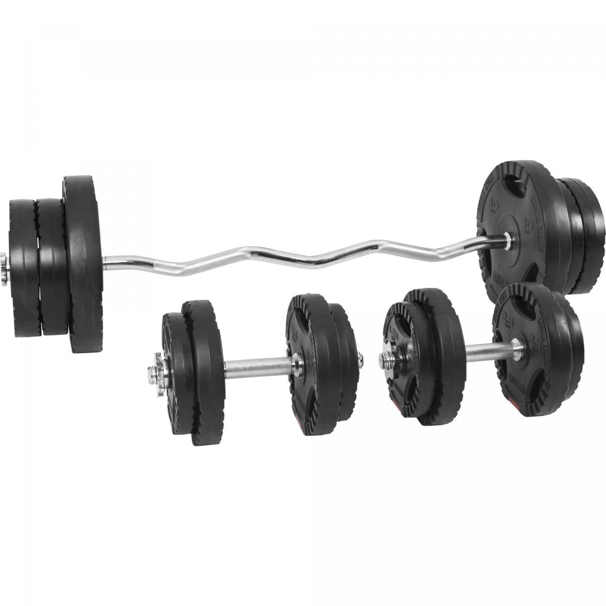 Set d'haltères curl SZ Gripper en plastique de 70 kg - Gorilla Sports France