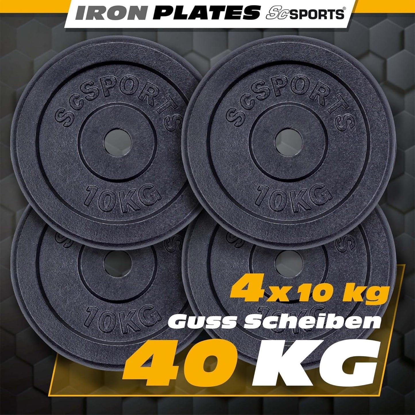 Disques de musculation 30/31 mm en fonte 15 – 60 kg