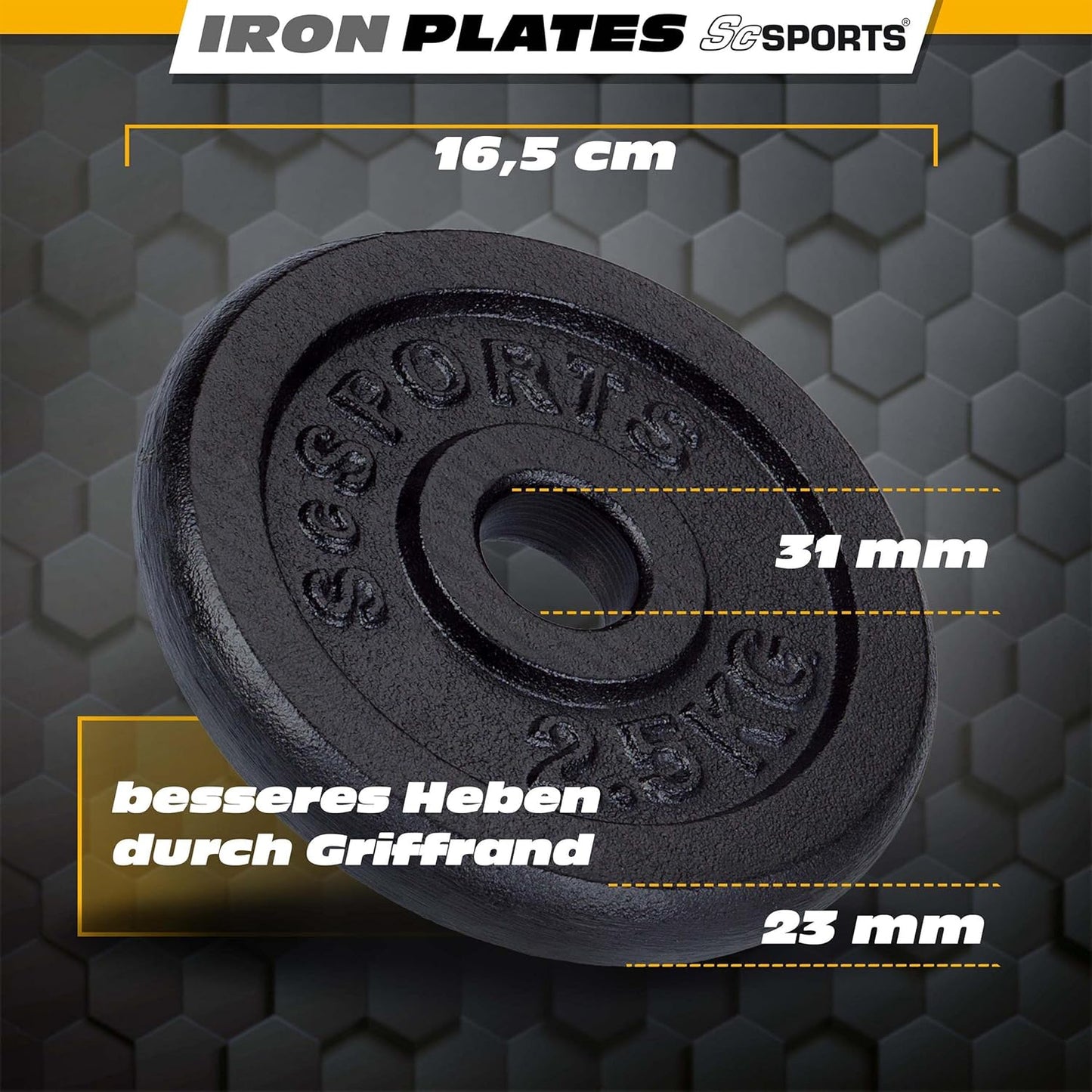 Disques de musculation en fonte 2 – 20 kg