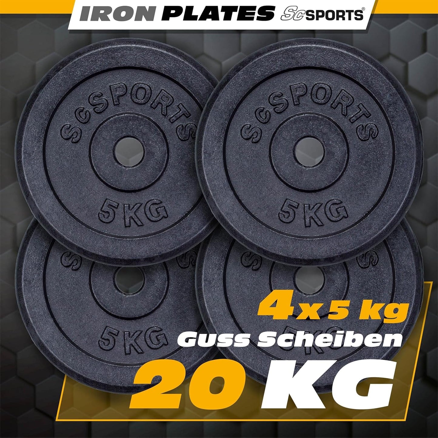 Disque musculation fonte - Set 10 - 40 kg (30 mm)