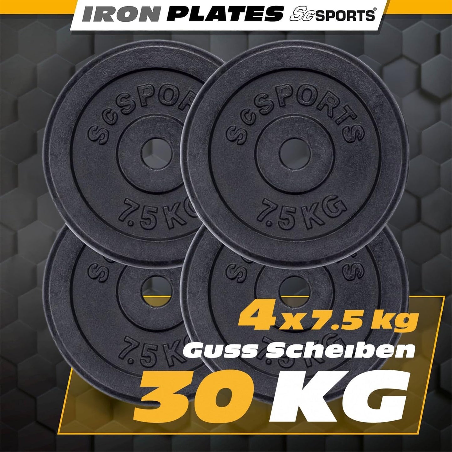 Disques de musculation 30/31 mm en fonte 15 – 60 kg