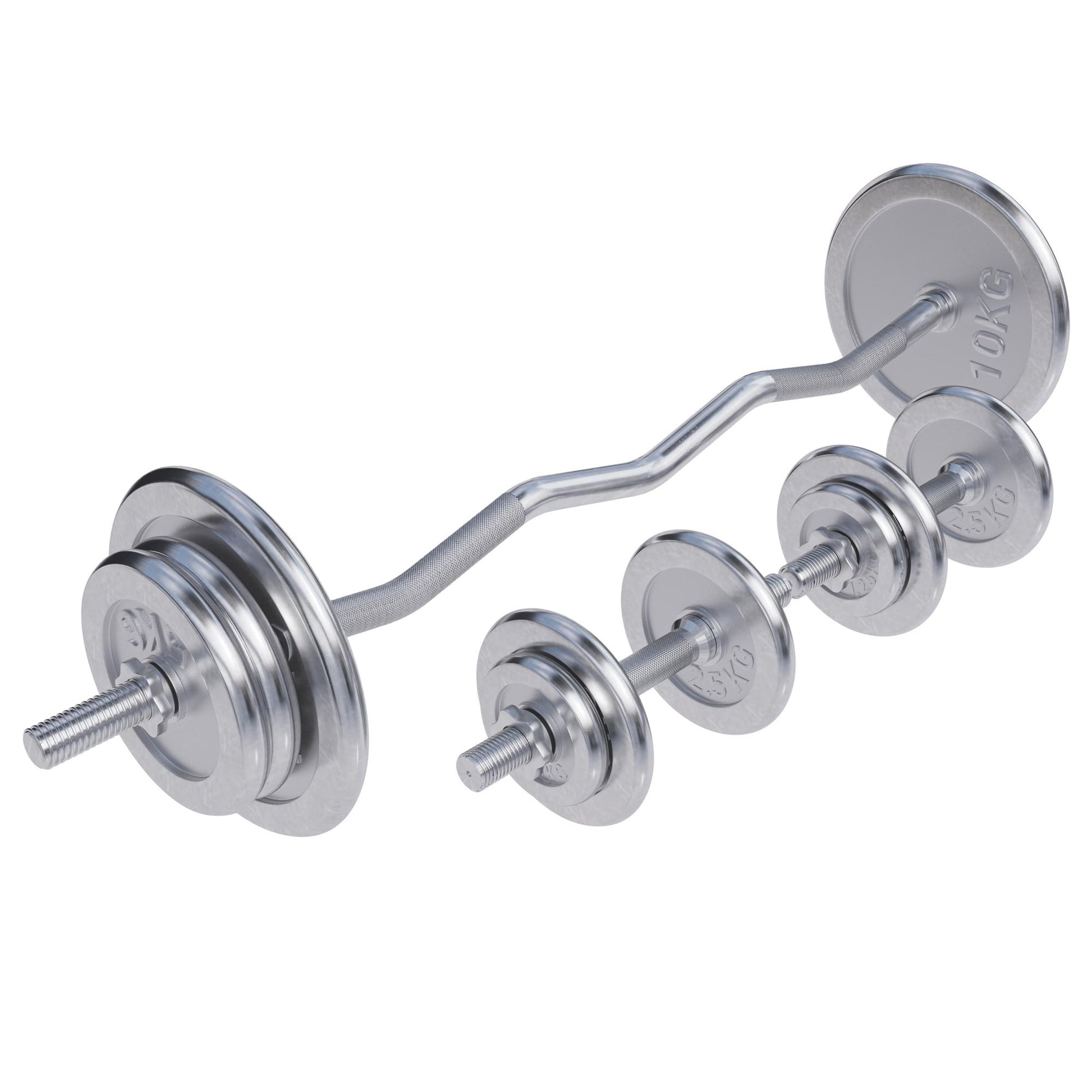 Set d’haltères SZ-Curl chromés 70 kg - Gorilla Sports France