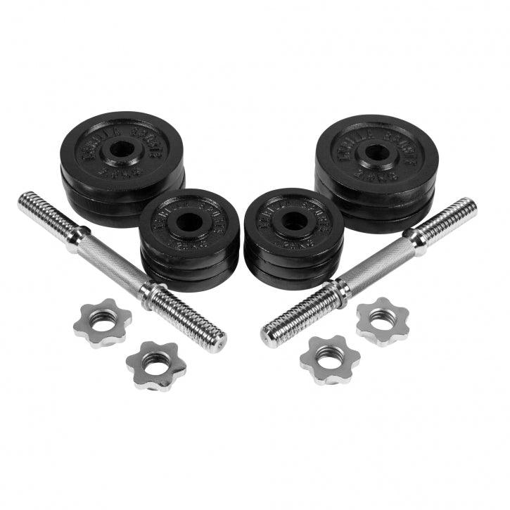 Set d'haltères courts en fonte grip, 30 kg - Gorilla Sports France