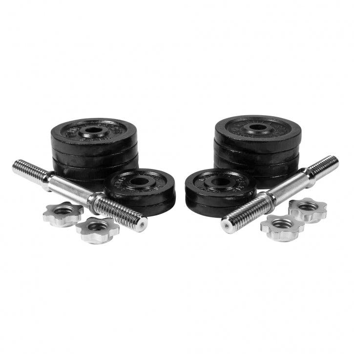 Set d'haltères courts en fonte grip, 30 kg - Gorilla Sports France