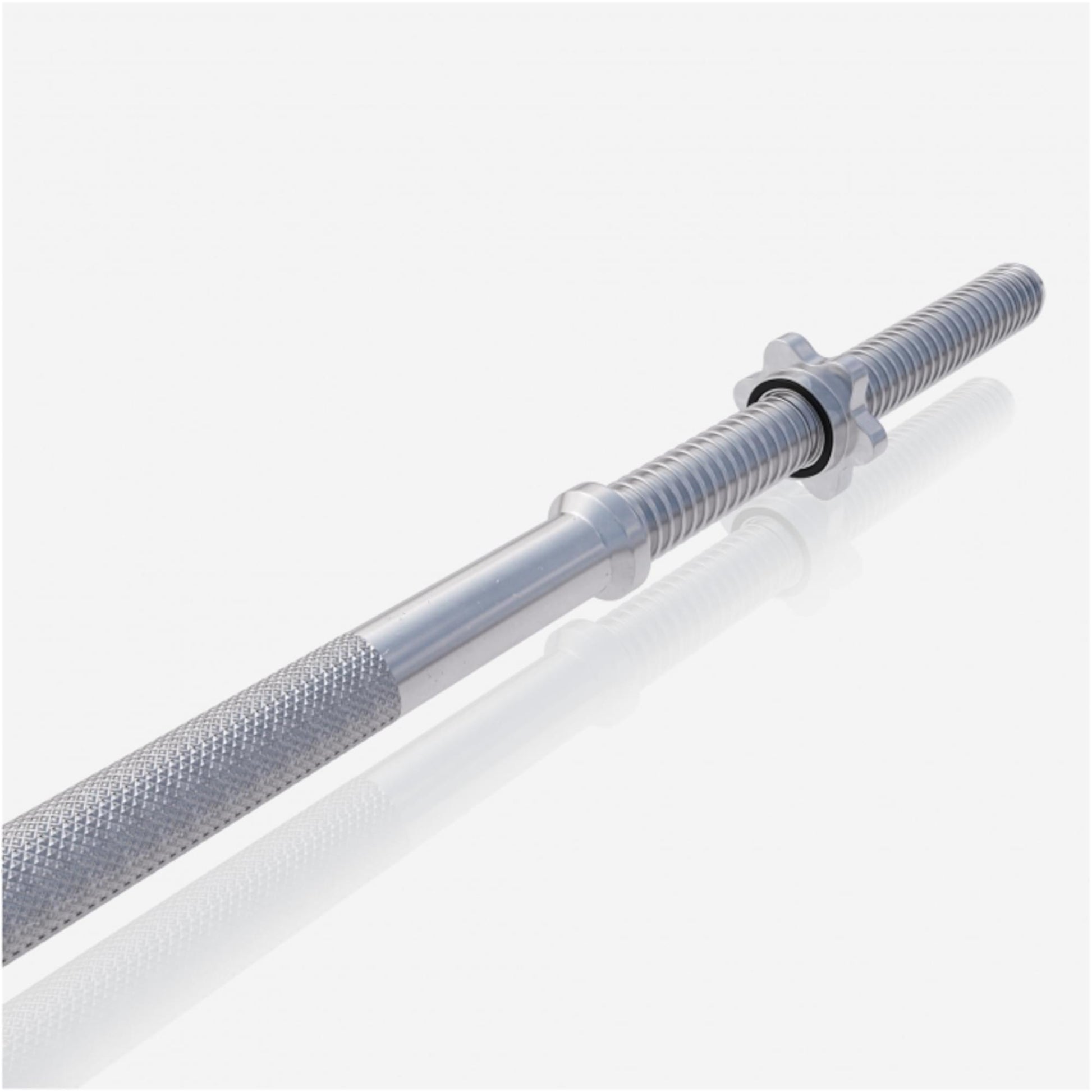 Barre longue chromée 150 cm avec stop disques en étoile - Gorilla Sports France