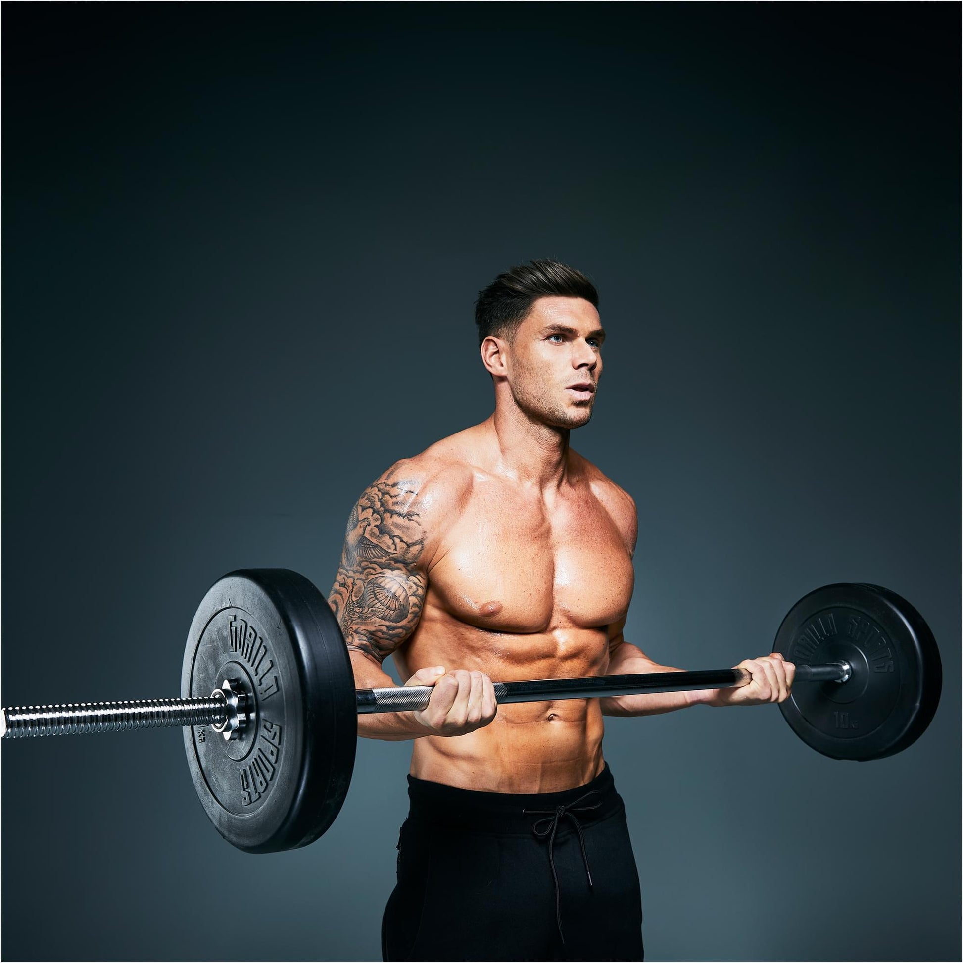 Barre longue chromée 150 cm avec stop disques en étoile - Gorilla Sports France