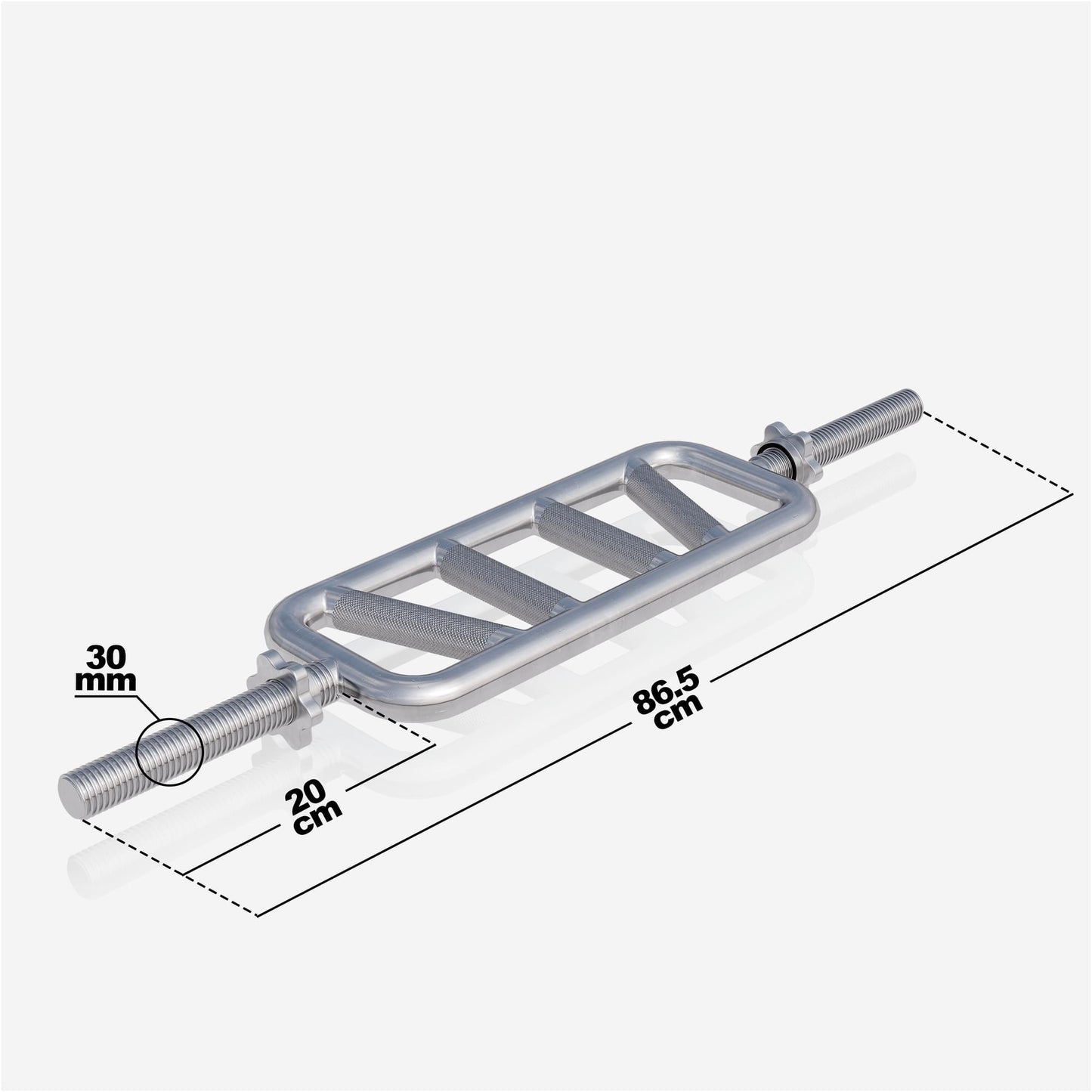 Barre de triceps diagonale en chrome - Gorilla Sports France
