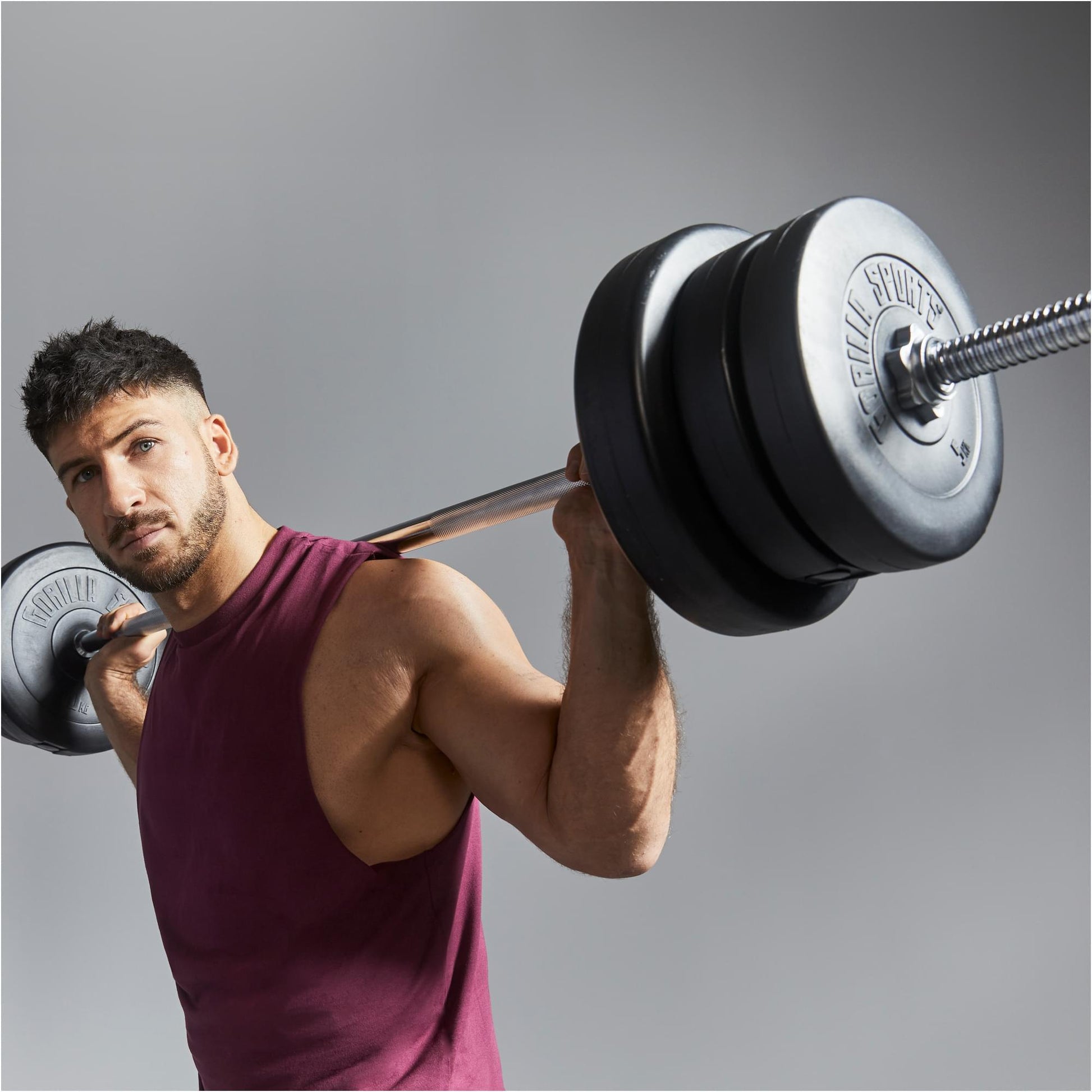 Set de barre longue en plastique de 70 kg - Gorilla Sports France