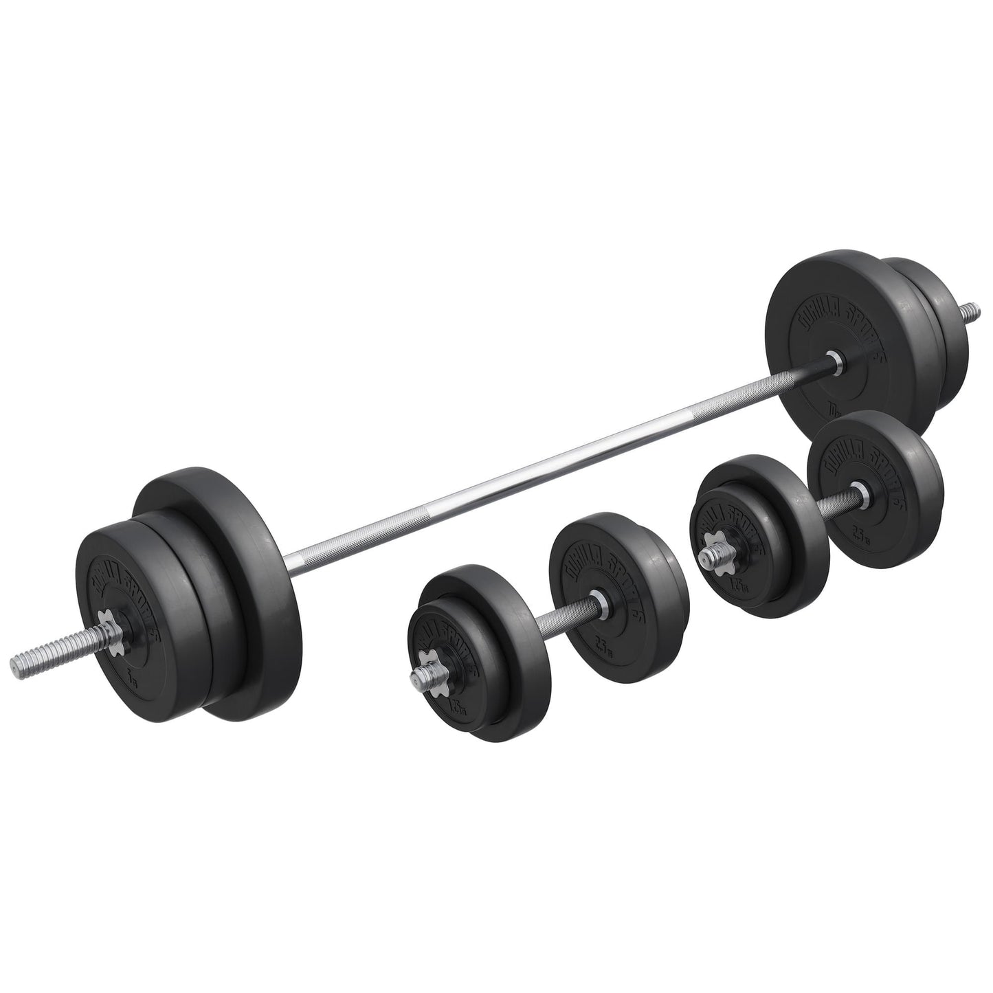 Set de barre longue en plastique de 70 kg - Gorilla Sports France