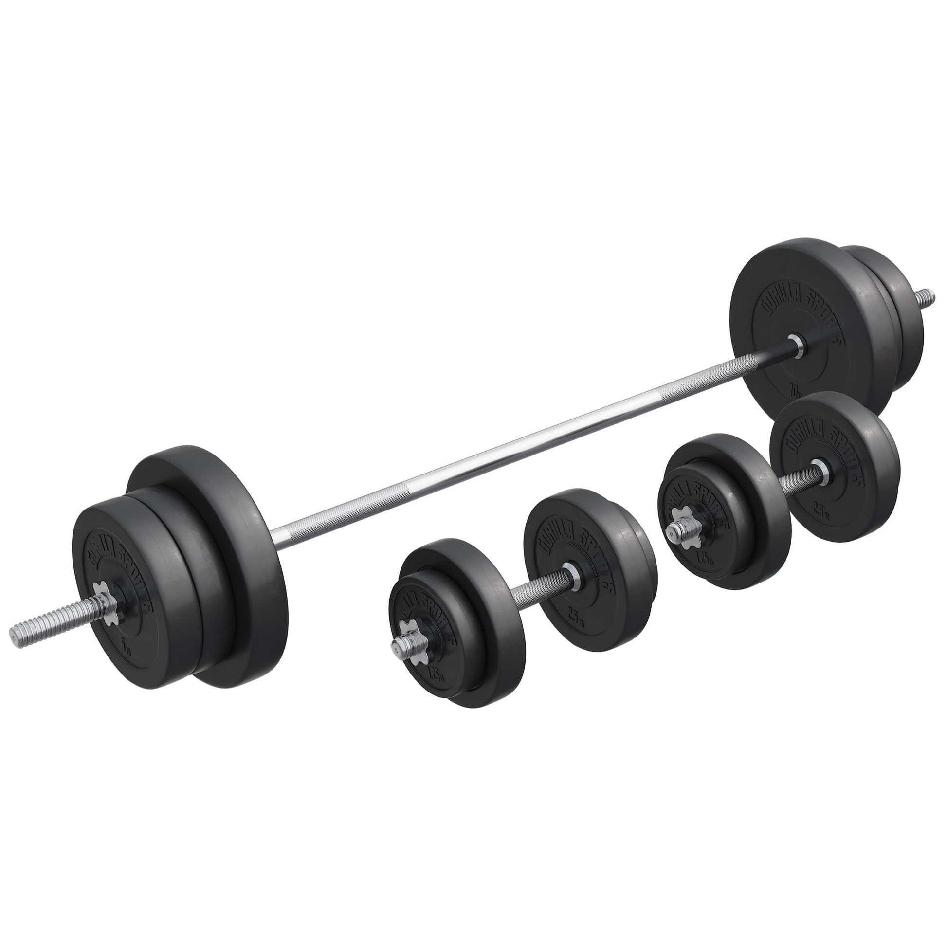 Set de barre longue en plastique de 70 kg - Gorilla Sports France