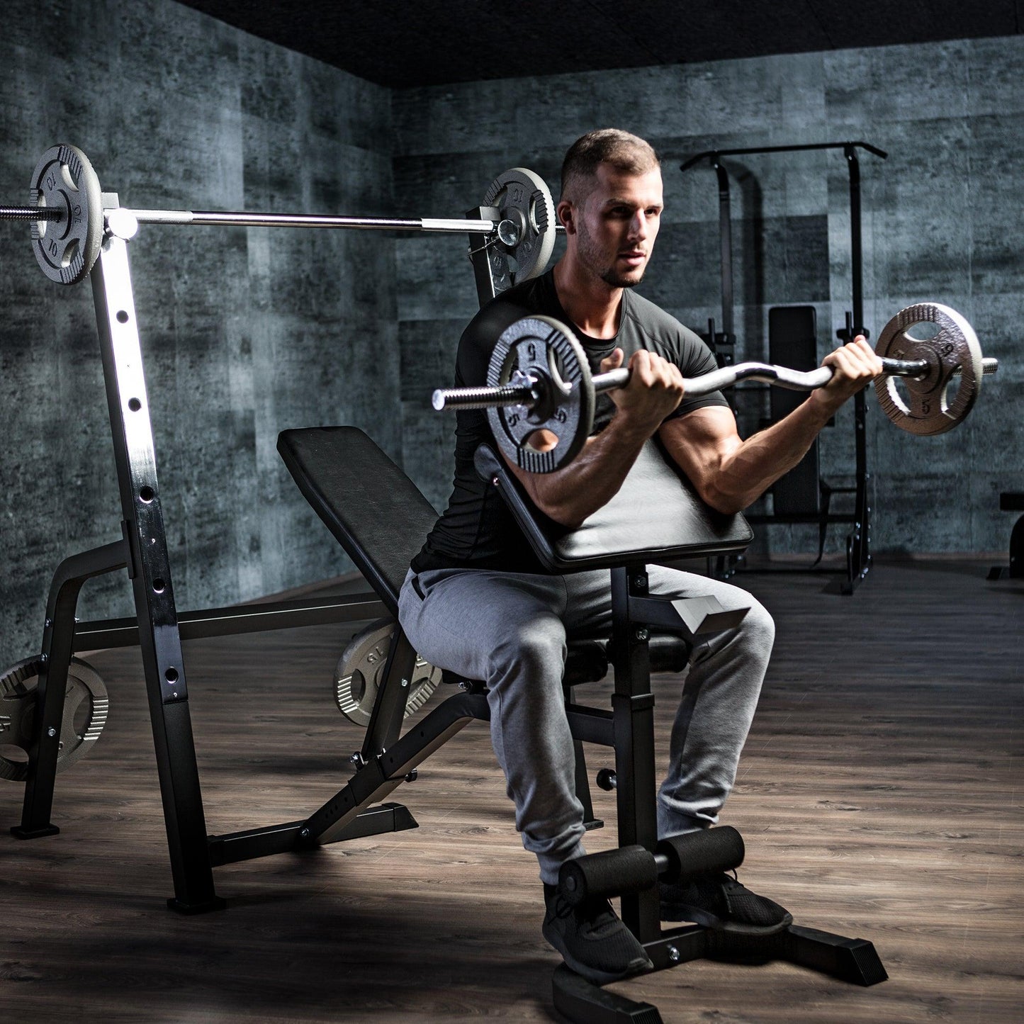 Set d'haltères curl SZ en fonte Gripper 35 kg - Gorilla Sports France