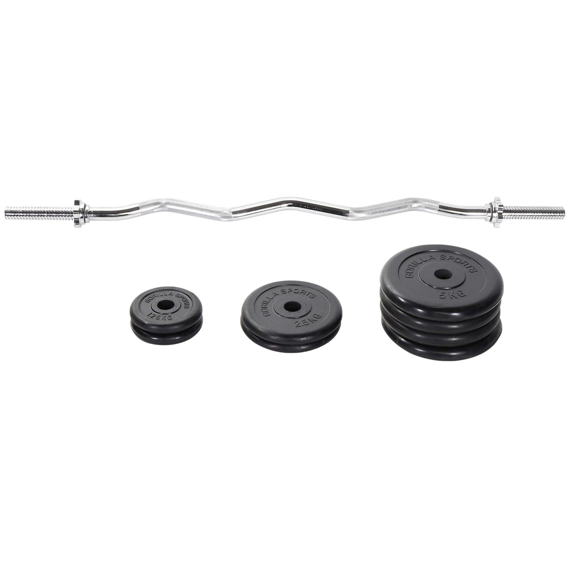 Set d’haltères curl SZ en fonte 35 kg - Gorilla Sports France