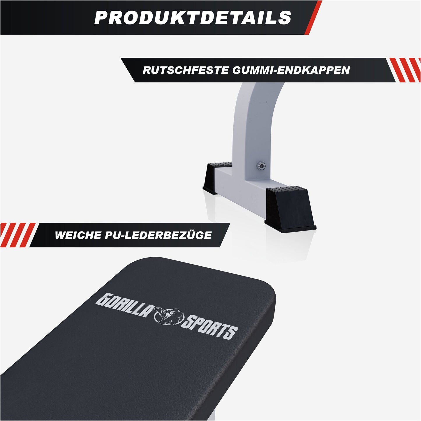 Banc de musculation plat Blanc/Noir