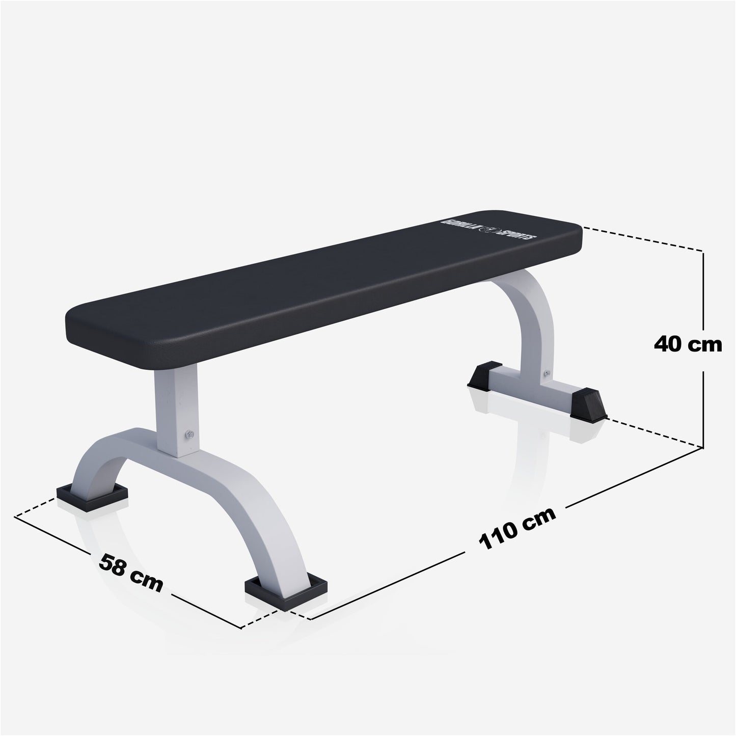 Banc de musculation plat Blanc/Noir