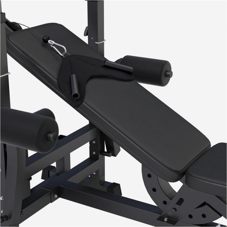 Banc de musculation universel avec set d'haltères en fonte de 108 kg - Gorilla Sports France