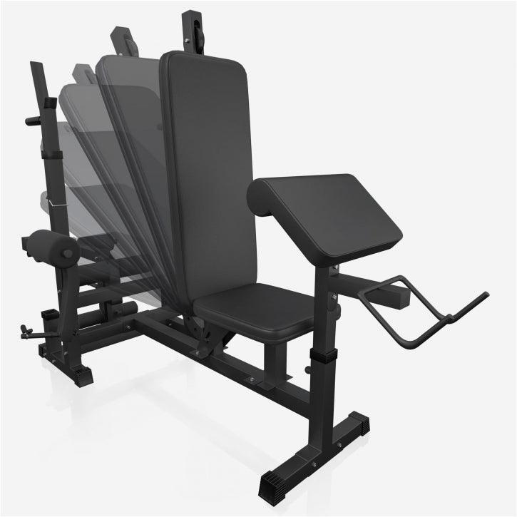 Banc de musculation universel avec set d'haltères en fonte de 108 kg - Gorilla Sports France