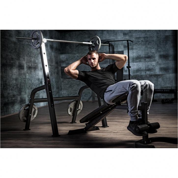 Banc de musculation avec repose-barre séparé - Gorilla Sports France