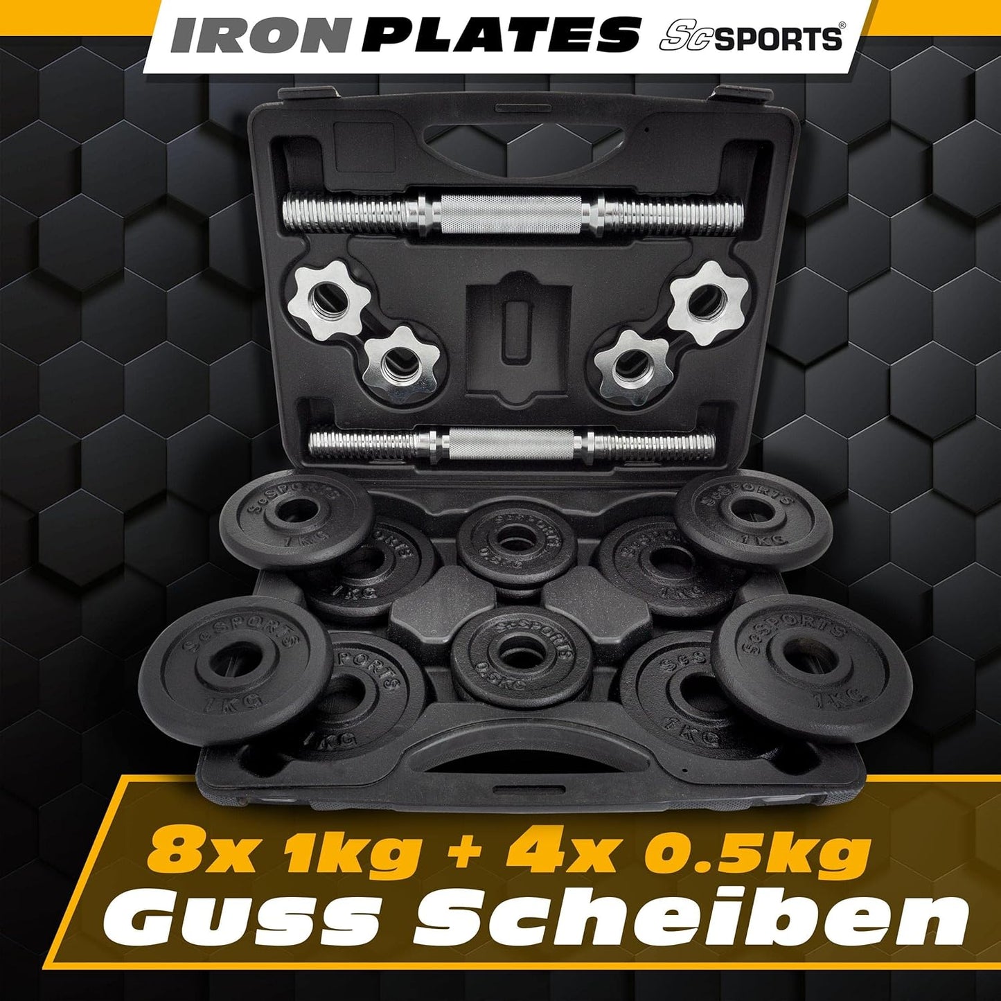 Haltères courts 15 – 20 kg avec mallette