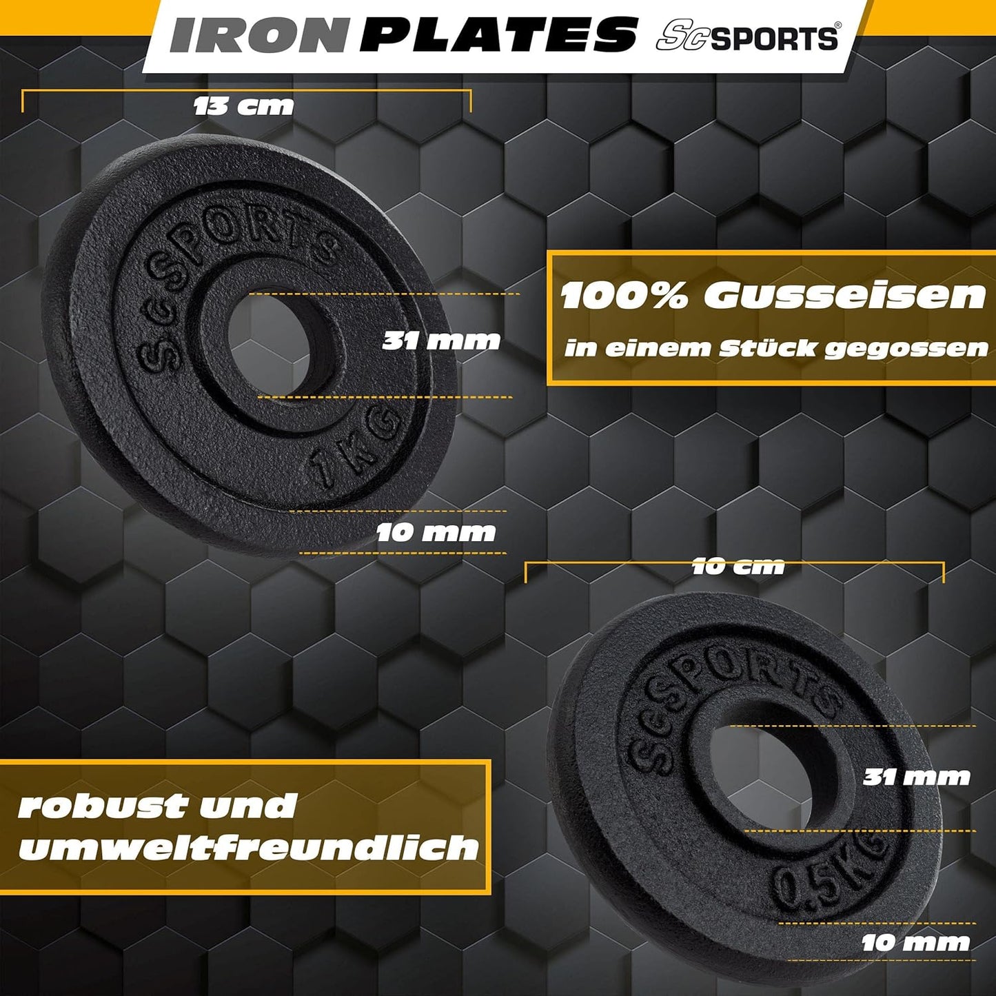 Haltères courts 15 – 20 kg avec mallette
