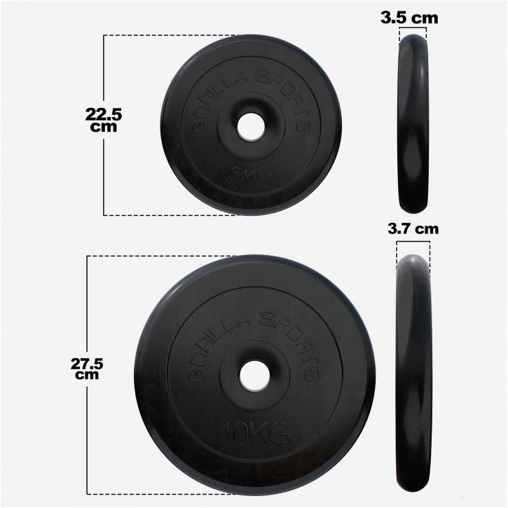 Disques d'haltères en caoutchouc - Gorilla Sports France