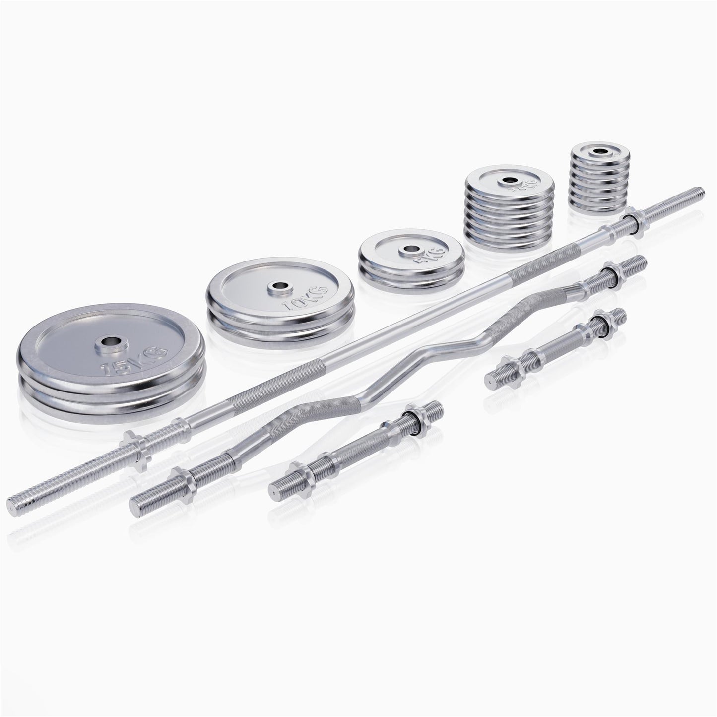 Stations de musculation universelle avec set d'haltères chromés 108 kg - Gorilla Sports France