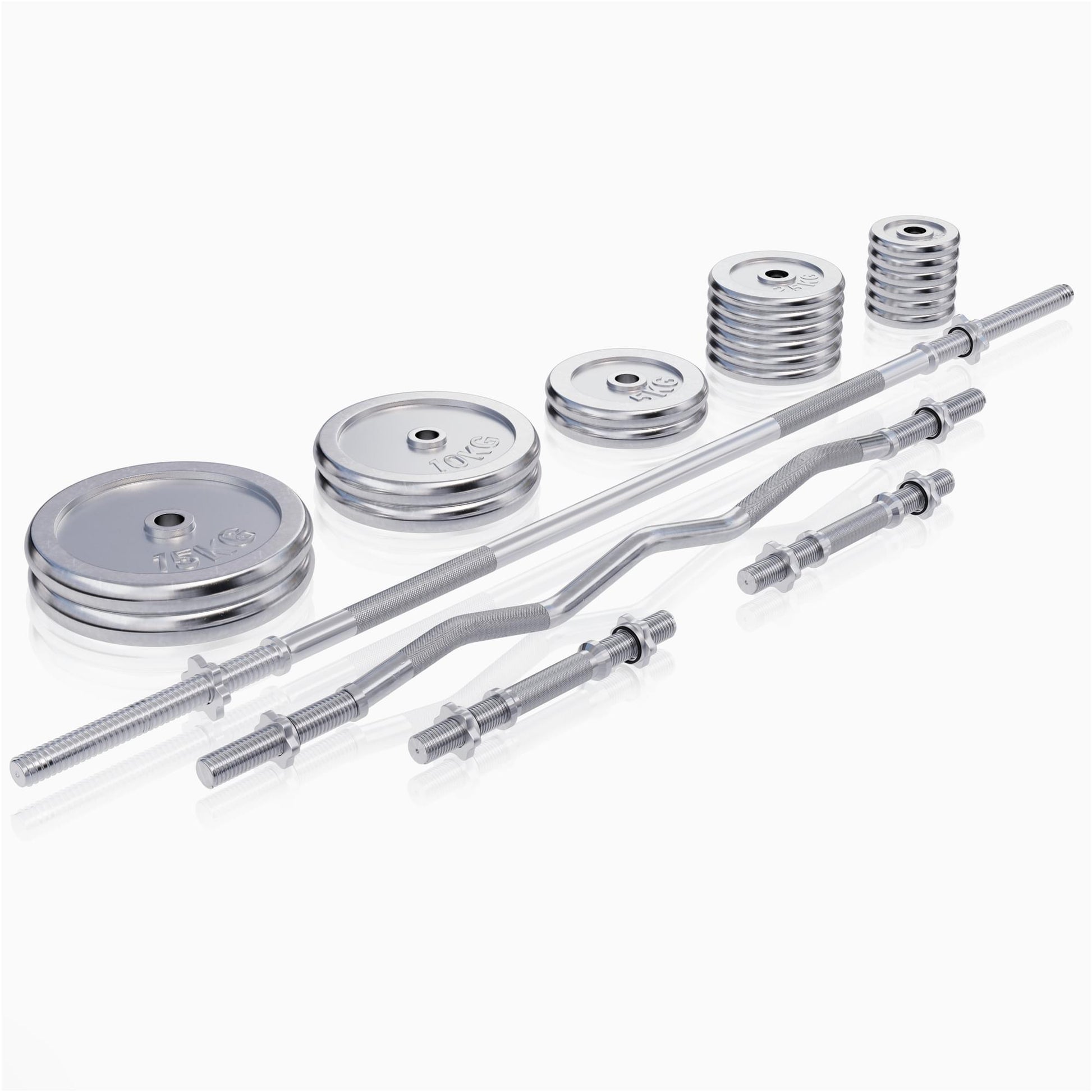 Stations de musculation universelle avec set d'haltères chromés 108 kg - Gorilla Sports France