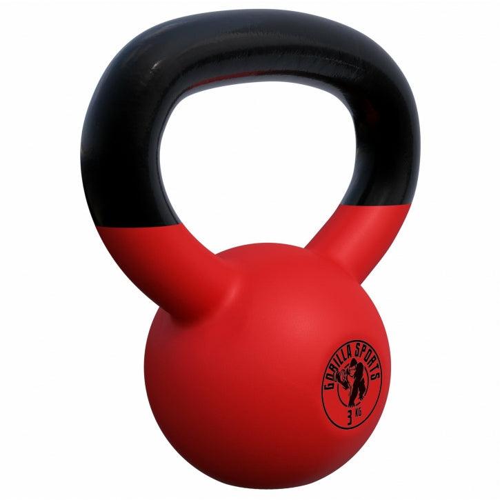Kettlebell en fonte avec revêtement en vinyle - Gorilla Sports France