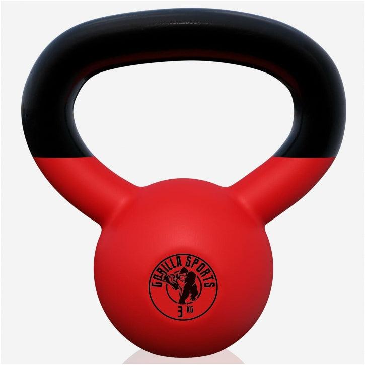 Kettlebell en fonte avec revêtement en vinyle - Gorilla Sports France