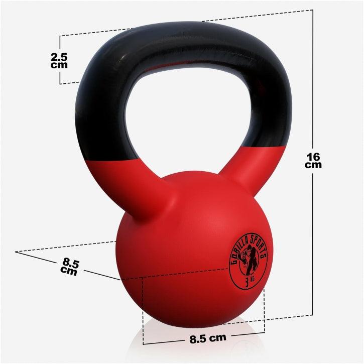 Kettlebell en fonte avec revêtement en vinyle - Gorilla Sports France