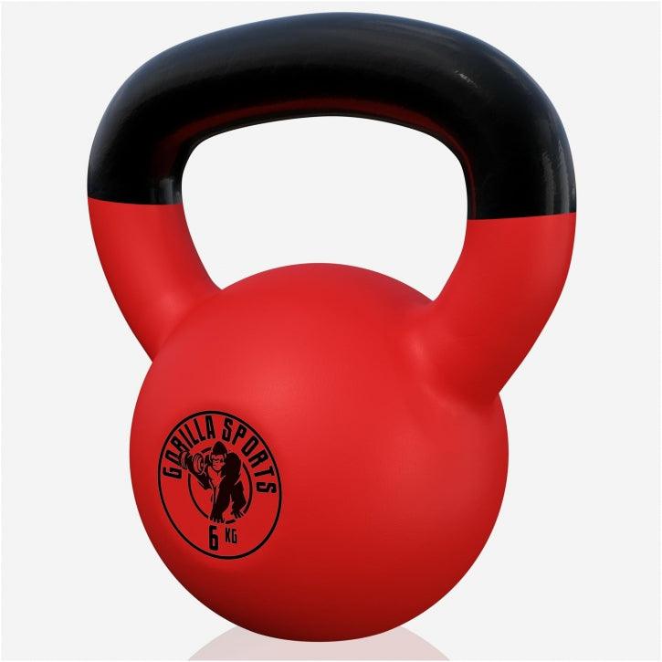 Kettlebell en fonte avec revêtement en vinyle - Gorilla Sports France