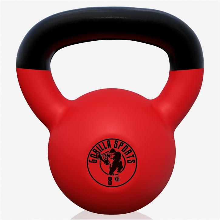 Kettlebell en fonte avec revêtement en vinyle - Gorilla Sports France