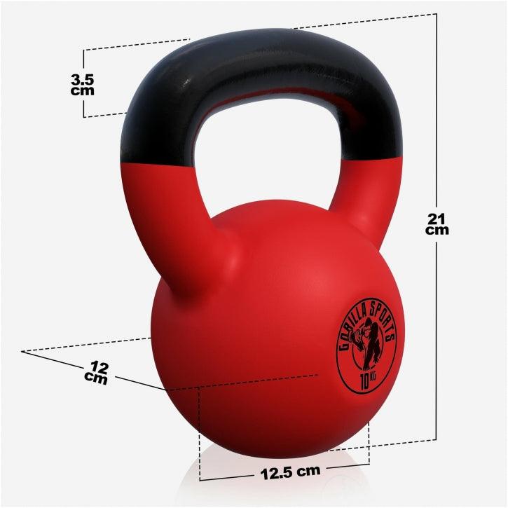 Kettlebell en fonte avec revêtement en vinyle - Gorilla Sports France
