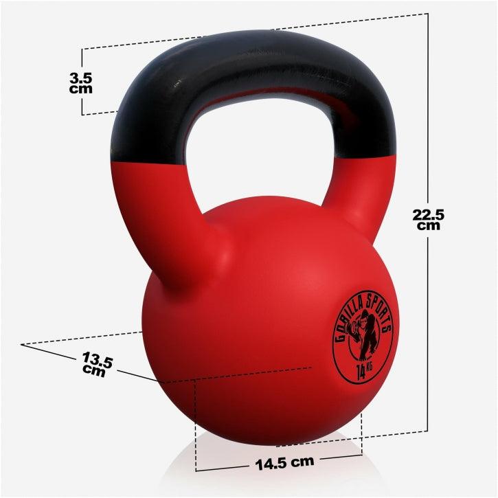 Kettlebell en fonte avec revêtement en vinyle - Gorilla Sports France