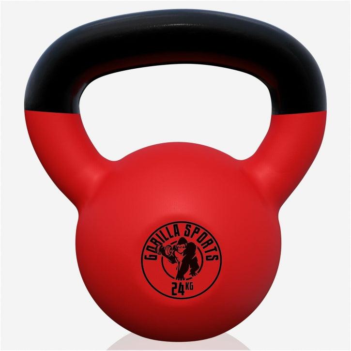 Kettlebell en fonte avec revêtement en vinyle - Gorilla Sports France
