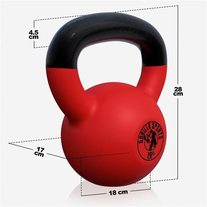 Kettlebell en fonte avec revêtement en vinyle - Gorilla Sports France