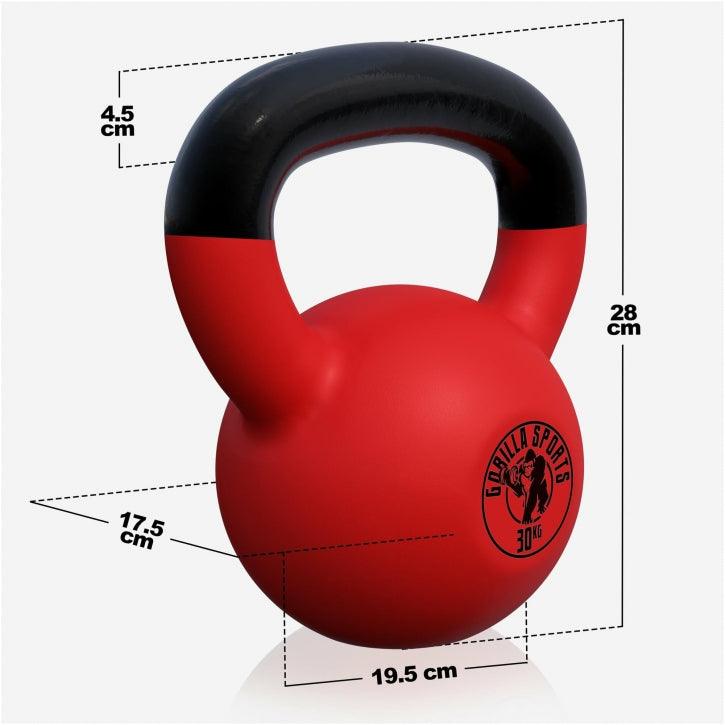 Kettlebell en fonte avec revêtement en vinyle - Gorilla Sports France