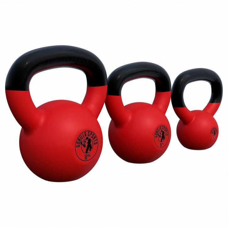 Kettlebell en fonte avec revêtement en vinyle - Gorilla Sports France