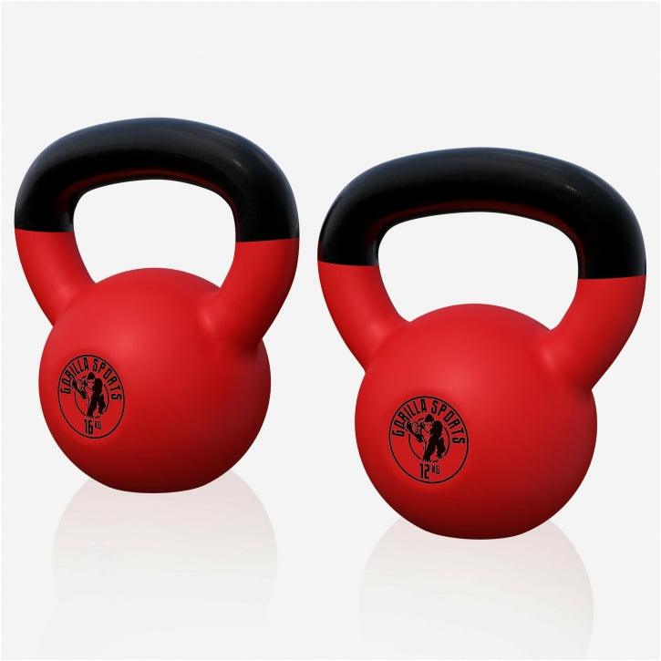Kettlebell en fonte avec revêtement en vinyle - Gorilla Sports France