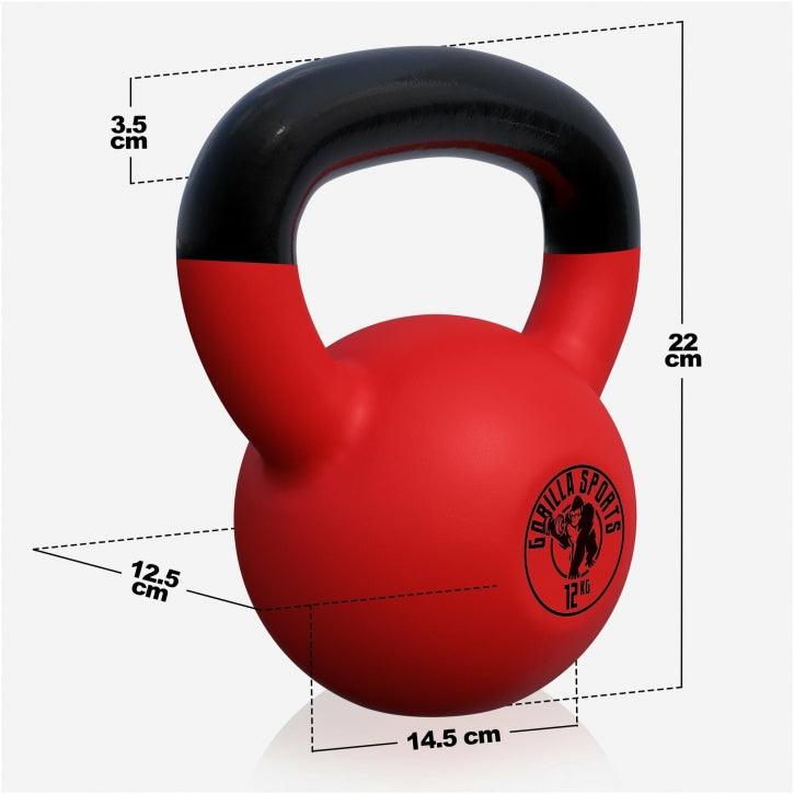 Kettlebell en fonte avec revêtement en vinyle - Gorilla Sports France