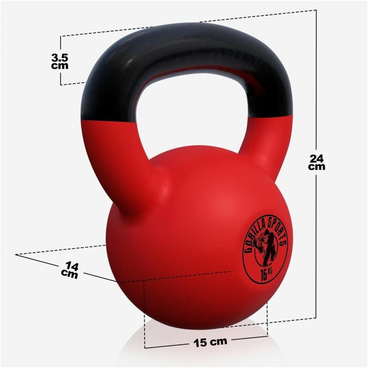 Kettlebell en fonte avec revêtement en vinyle - Gorilla Sports France