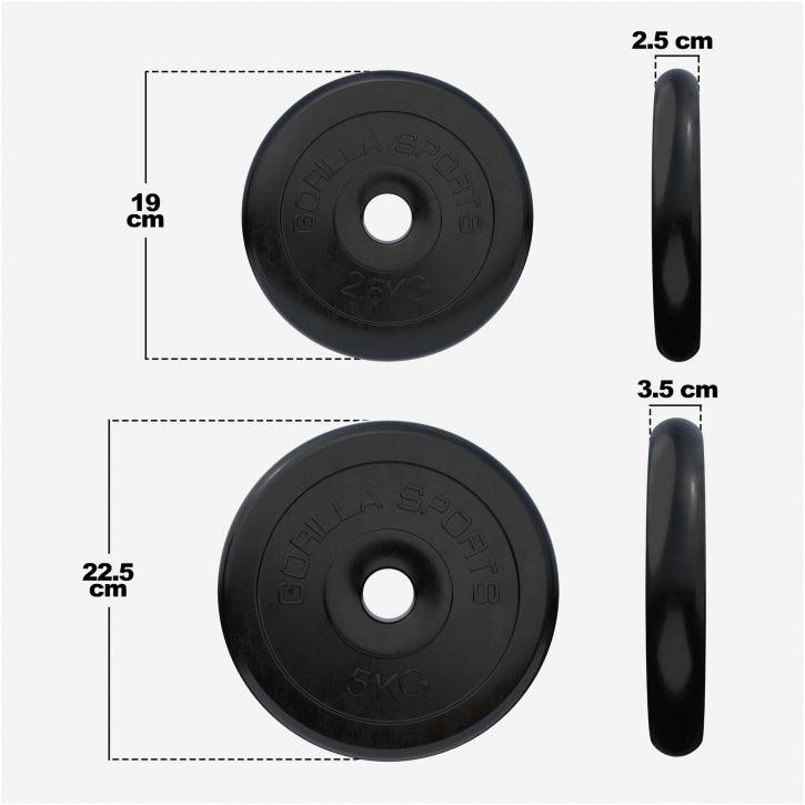 Disques d'haltères en caoutchouc - Gorilla Sports France