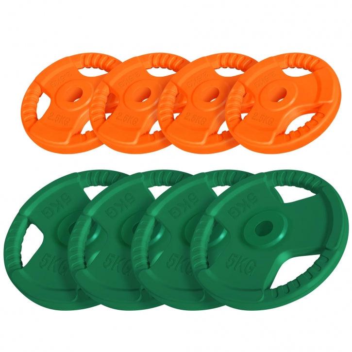 Disque en caoutchouc avec poignées grip 30/31 mm - Gorilla Sports France
