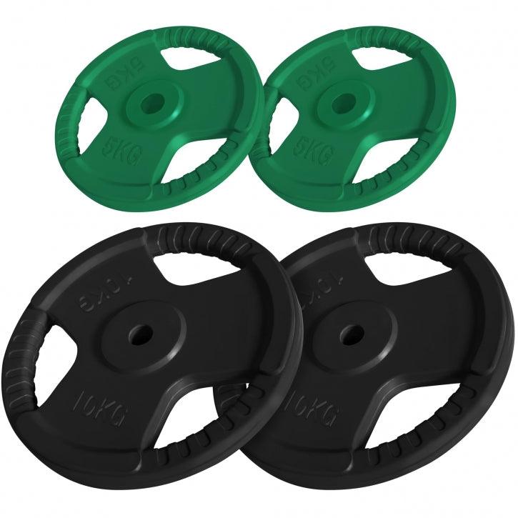 Disque en caoutchouc avec poignées grip 30/31 mm - Gorilla Sports France