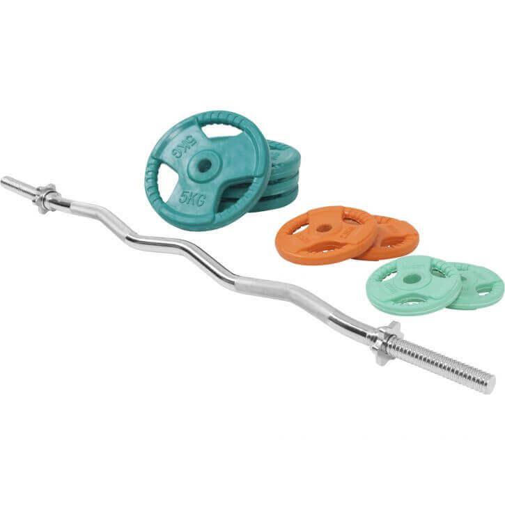 Set d’haltères curl SZ en caoutchouc grip 35 kg - Gorilla Sports France