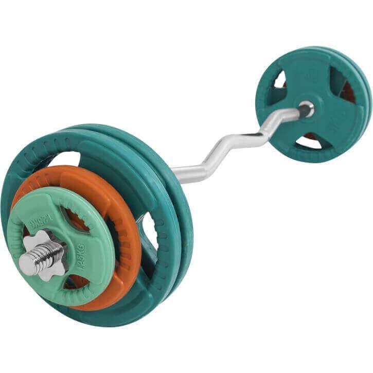 Set d’haltères curl SZ en caoutchouc grip 35 kg - Gorilla Sports France