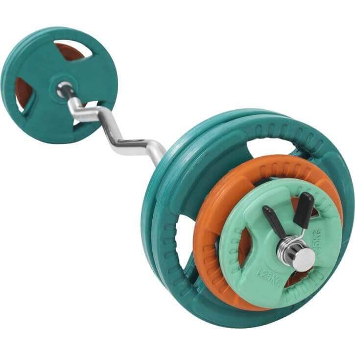 Set d’haltères curl SZ en caoutchouc grip 35 kg - Gorilla Sports France