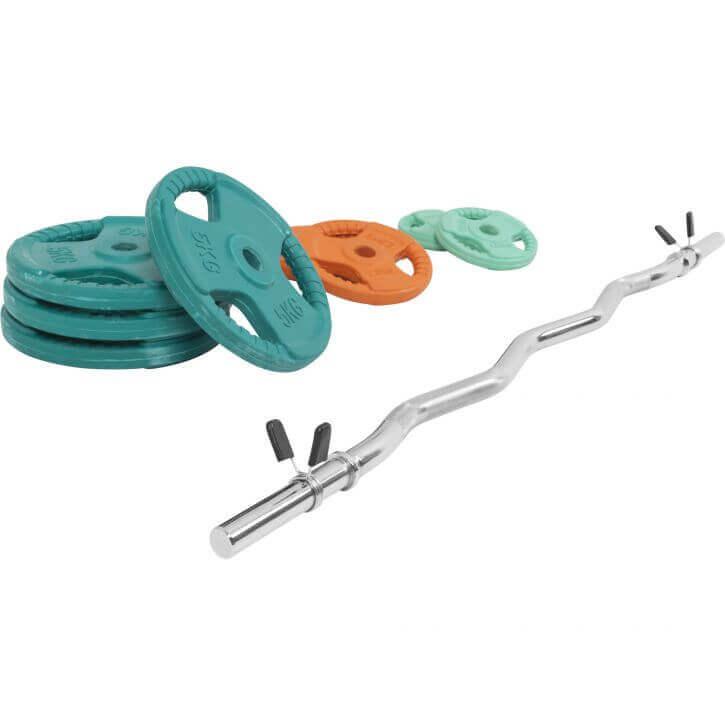 Set d’haltères curl SZ en caoutchouc grip 35 kg - Gorilla Sports France