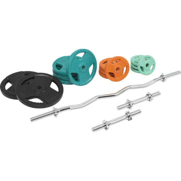 Set d’haltères curl SZ en caoutchouc grip 70 kg - Gorilla Sports France